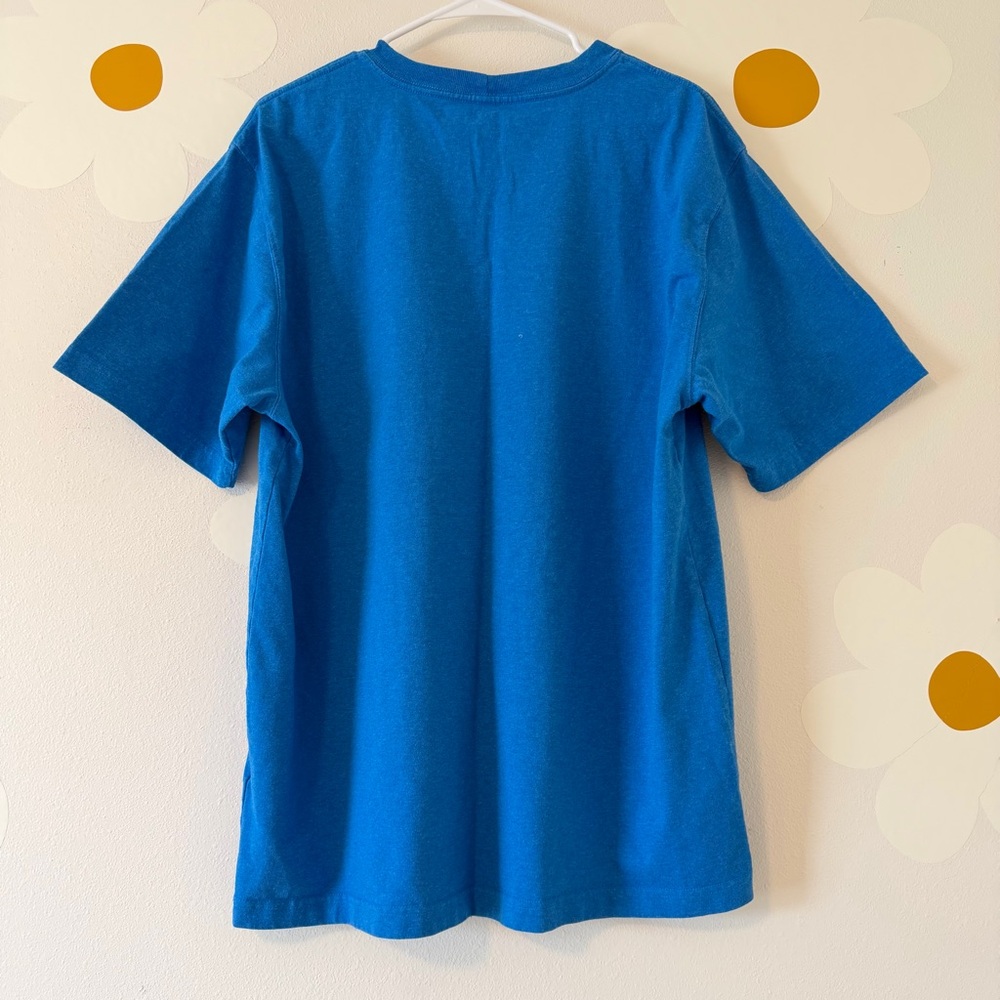 EUC Carhartt Mens Loose Fit Heavyweight Short-Sleeve Pocket T-Shirt Heather Blue - Picture 2 of 6